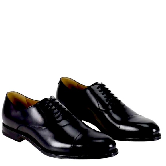 GUCCI Smooth Spirit Oxford Classic Men’s Black Tie Shoes Size 13.5 NIB - Picture 1 of 5